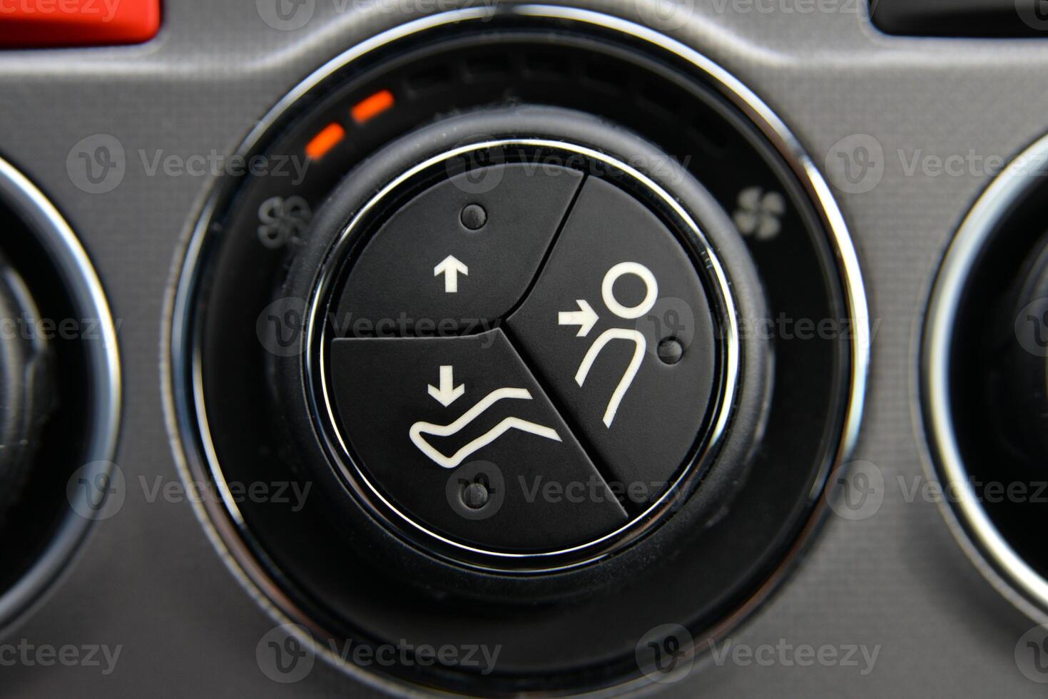 Close up of car seat adjustment controls Easy to use buttons for seat height and lumbar support photo