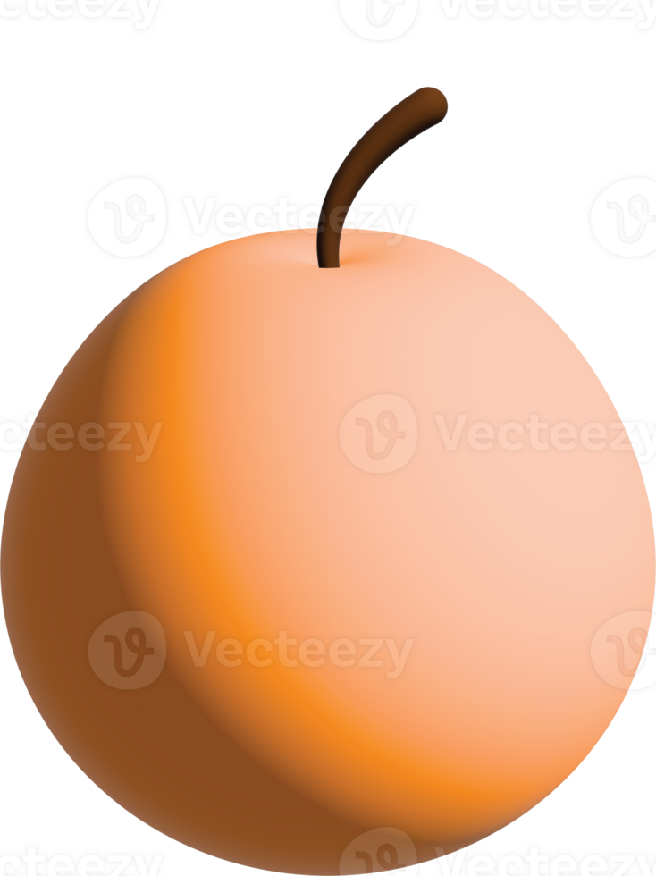 Isolated 3d orange png