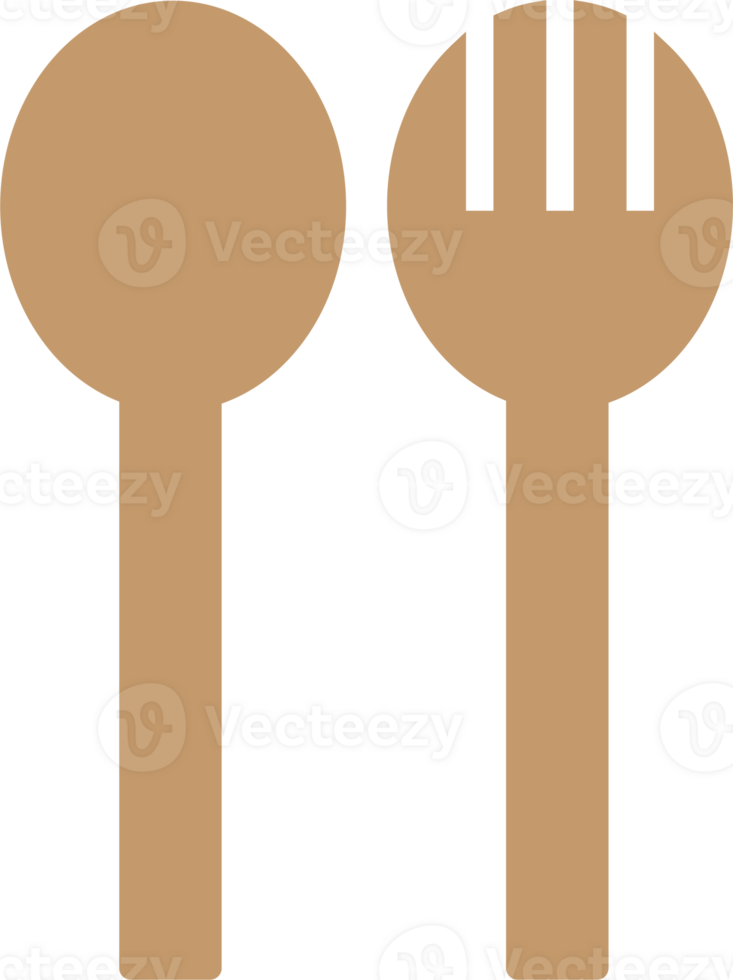 Isolated spoon and fork png