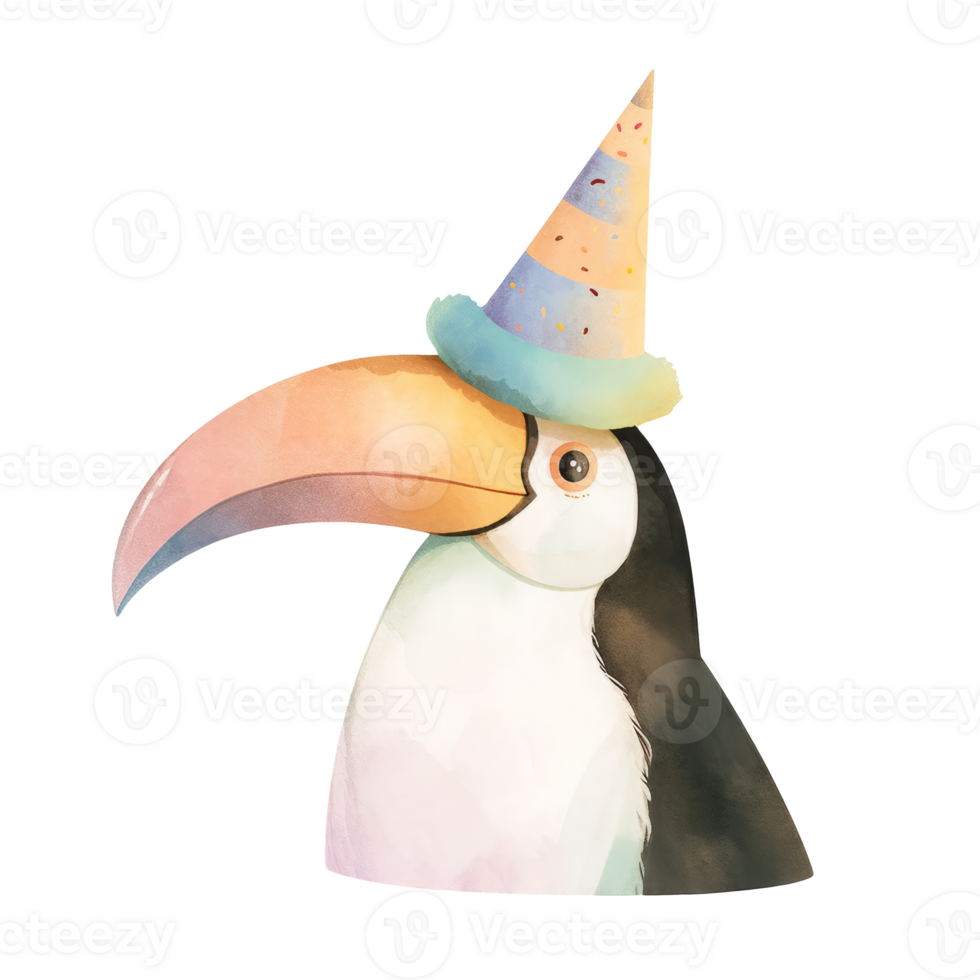 Birthday animal isolated, cute animal, baby element, cute toucan png