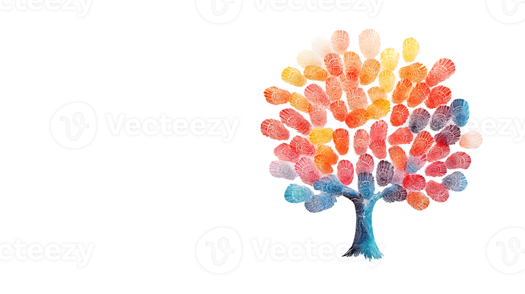 A colorful watercolor tree with vibrant leaves, symbolizing growth and nature. png