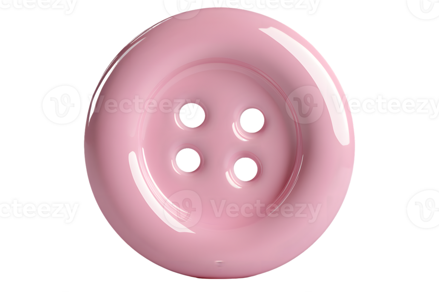 A glossy pink button with four holes, commonly used in sewing and crafting. png