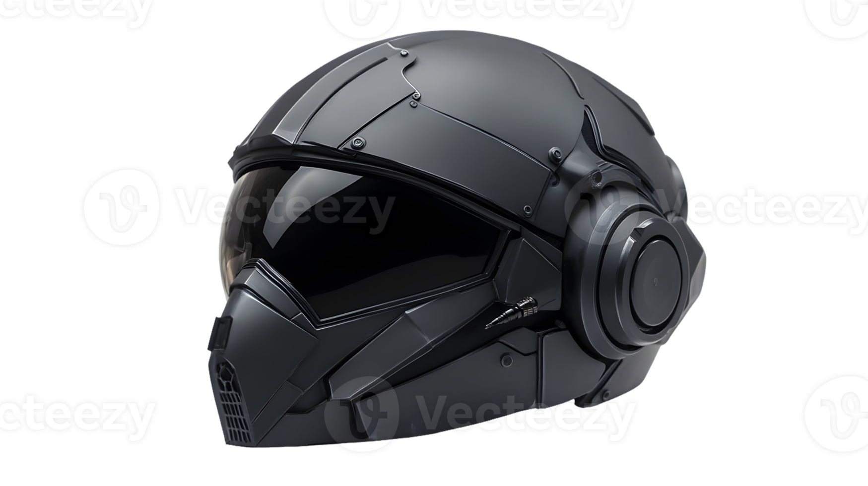 A futuristic helmet designed for protection and advanced technology use. png