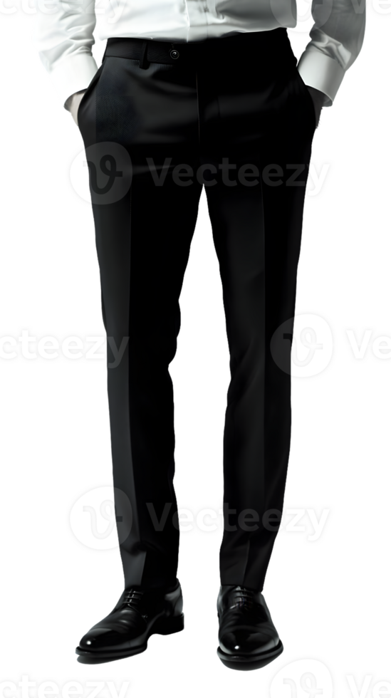 Black Dress Pants, White Shirt, and Black Dress Shoes png