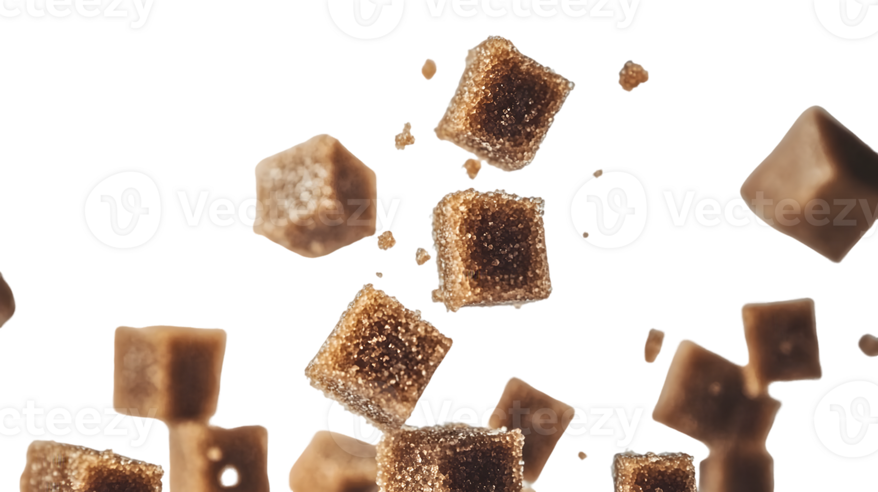 Brown Sugar Cubes in Motion png