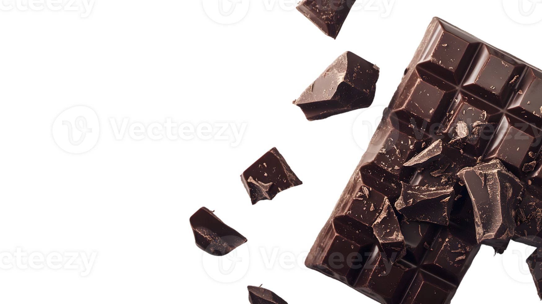 Dark Chocolate Bar and Fragments png