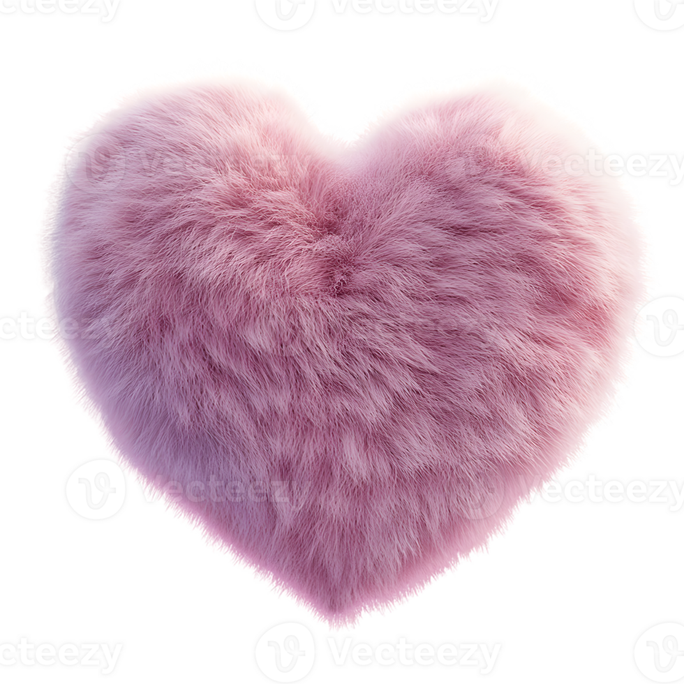 Digital Render of a Pink Fur Heart png