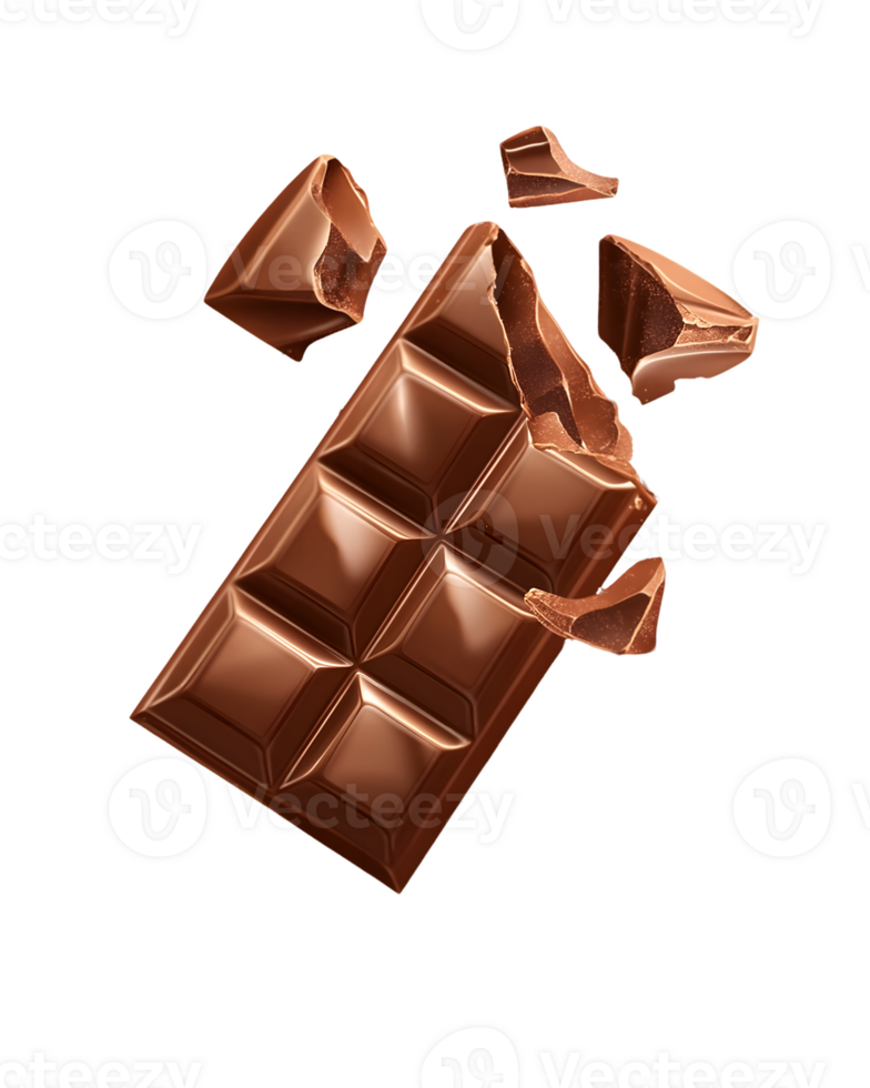 Milk Chocolate Bar with Broken Fragments png