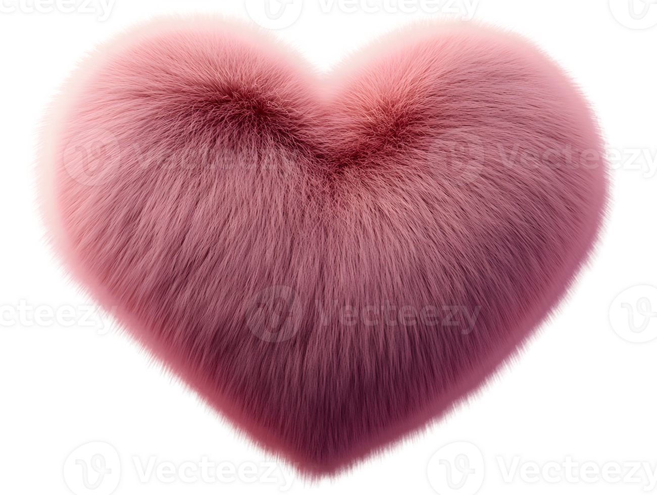 Digital Rendering of a Pink Fur Heart png