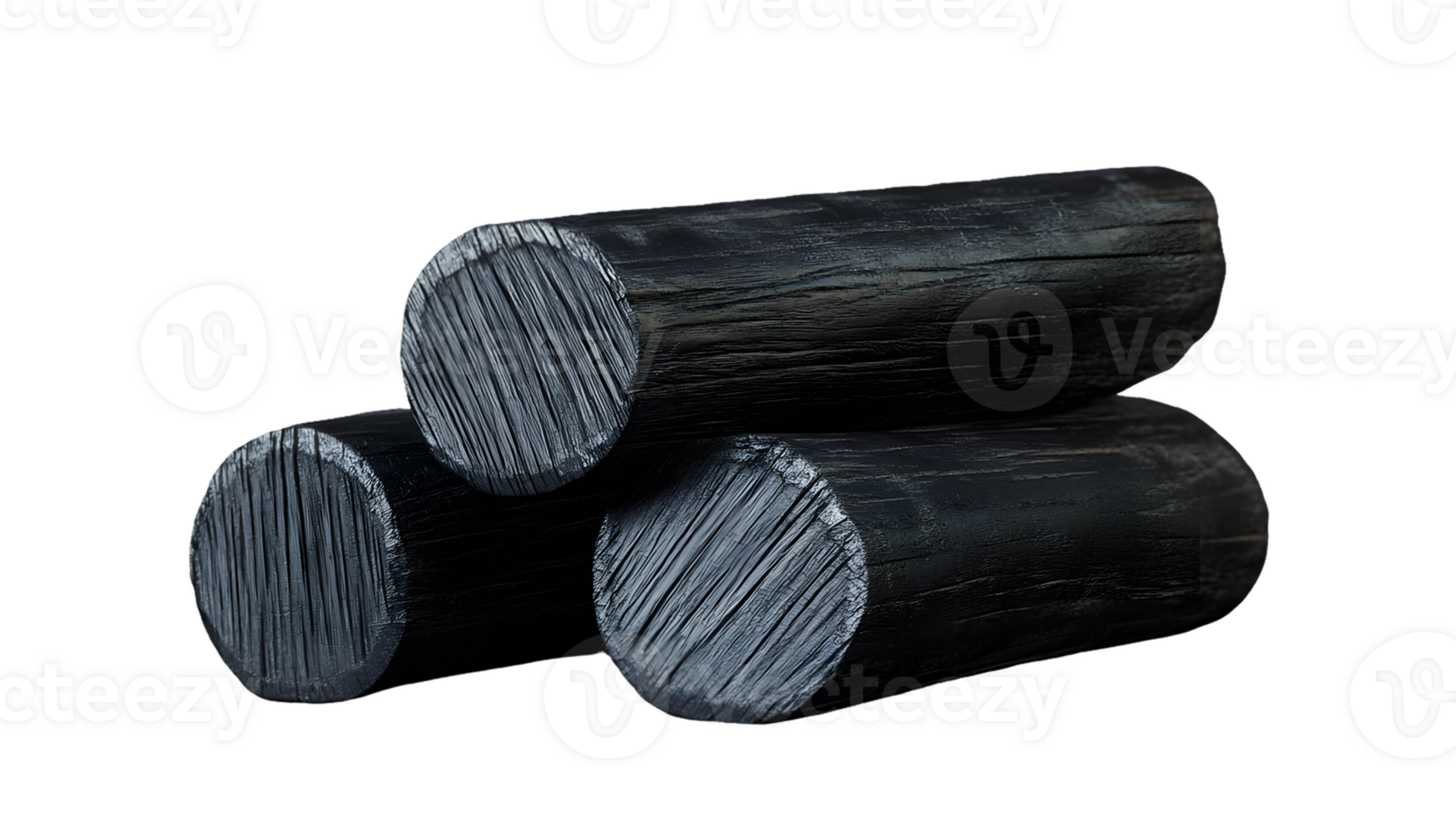 Three Charcoal Briquettes png