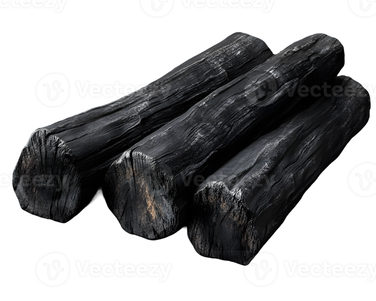Three Pieces of Black Charcoal png