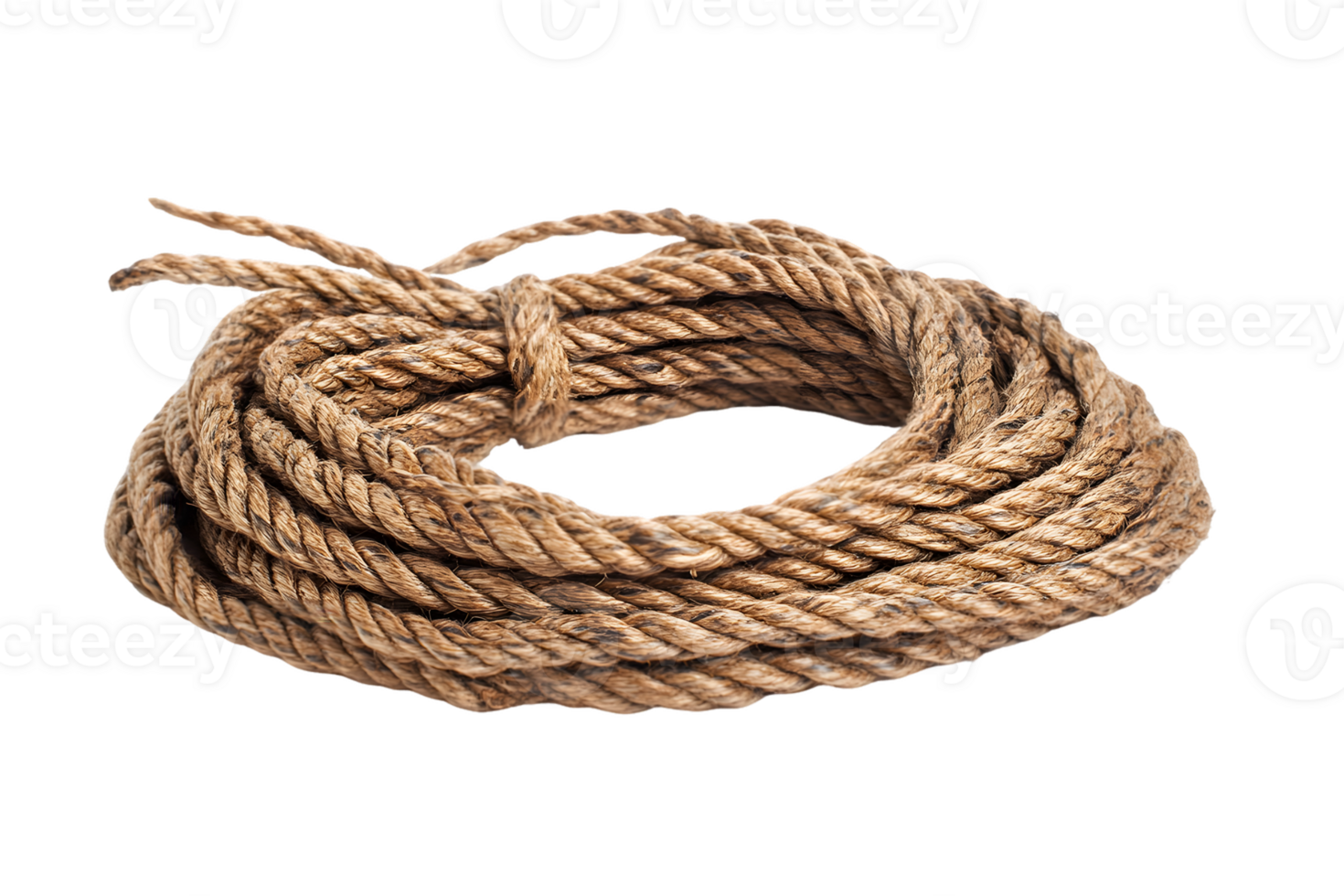 Coiled Tan Rope with Dark Flecks png