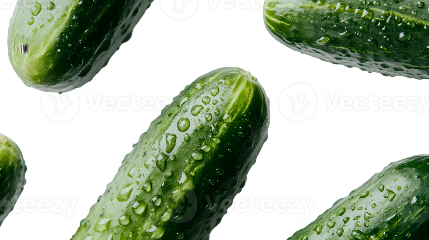 Four Water-Covered Cucumbers png