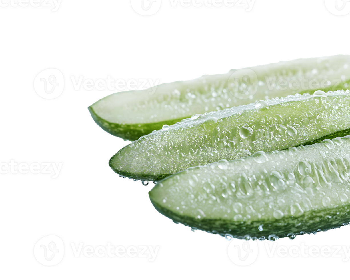 Three Dewy Cucumber Slices png