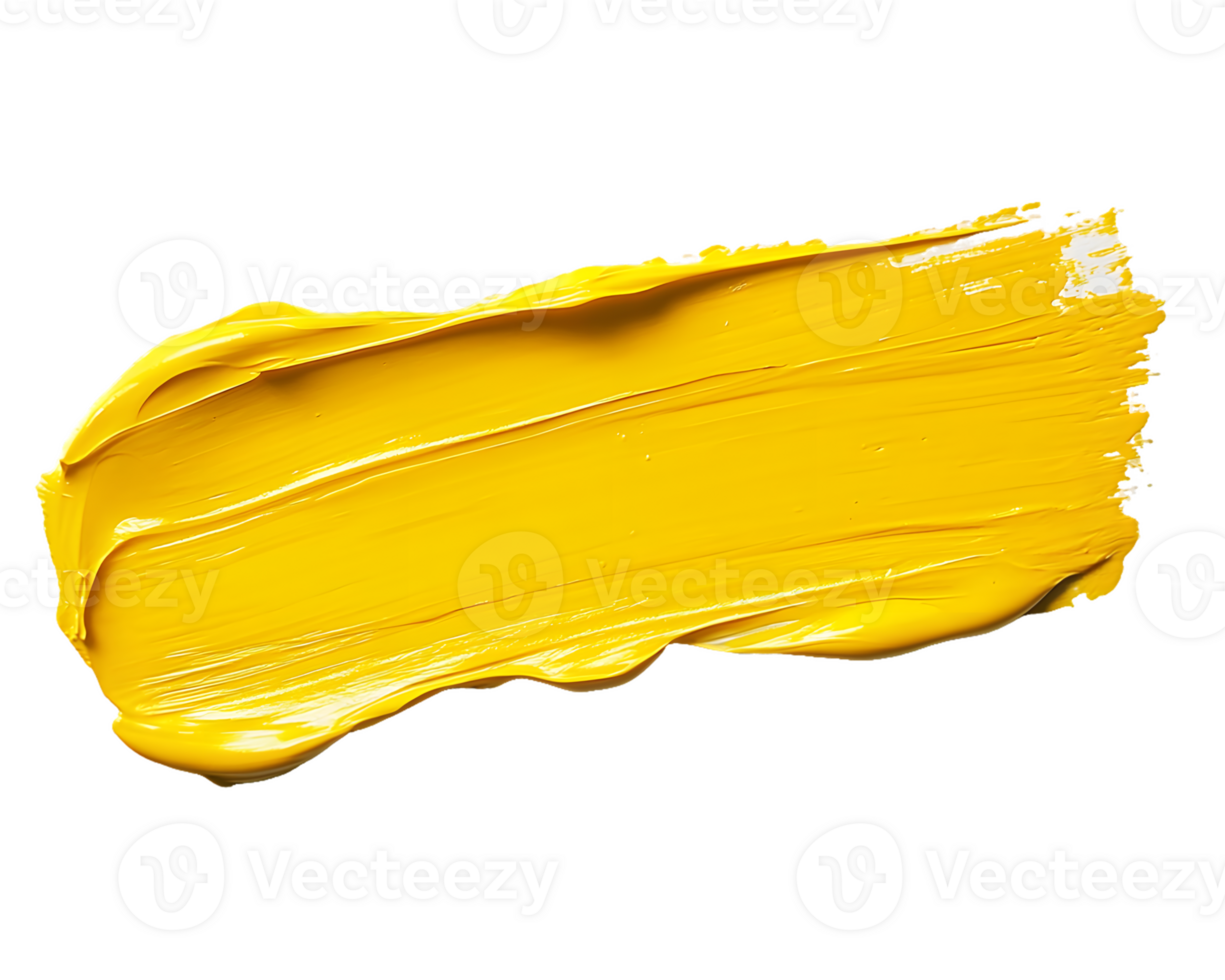A vibrant yellow paint stroke, showcasing texture and color for artistic use. png