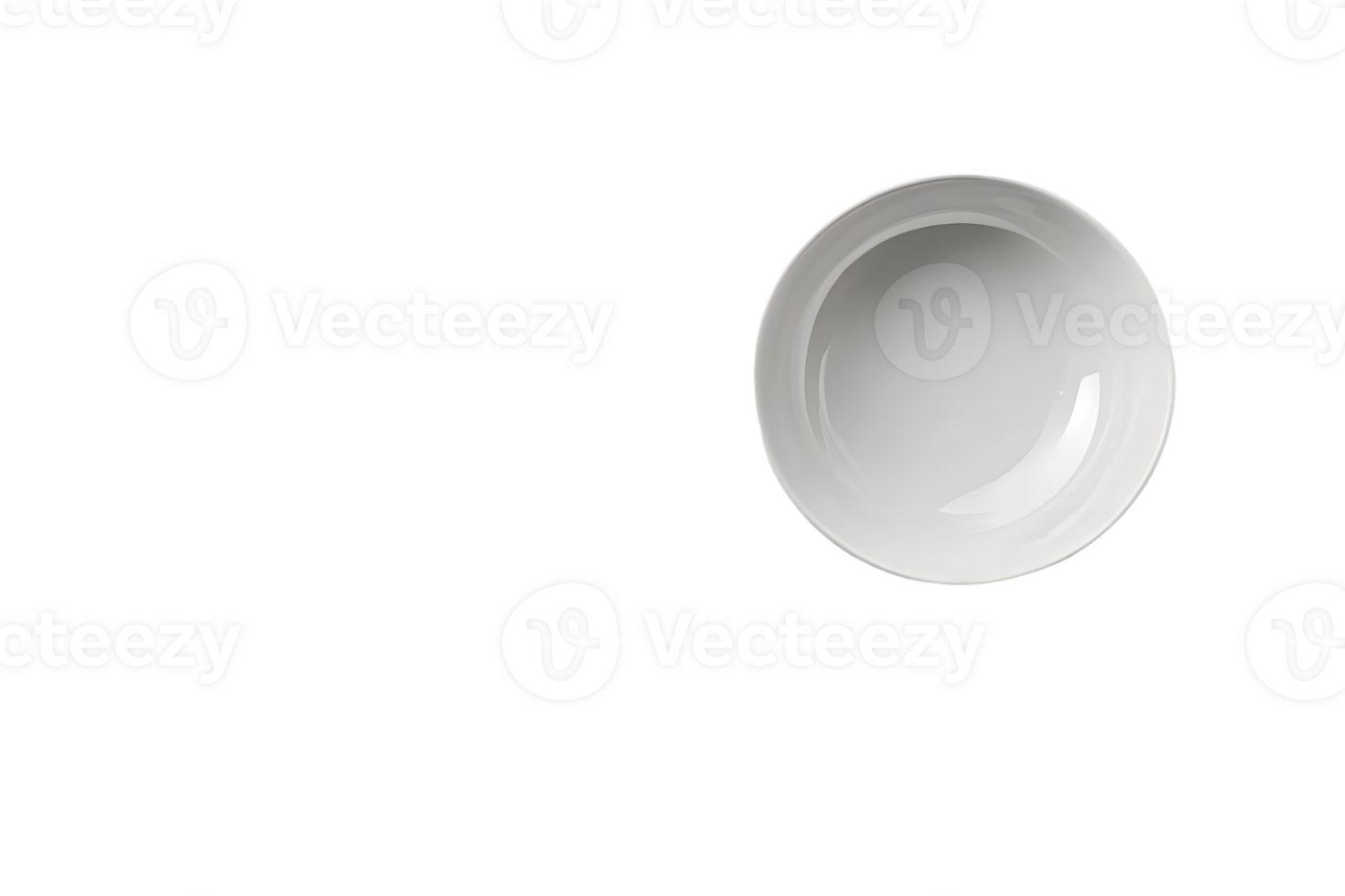 Overhead View of Empty White Ceramic Bowl png