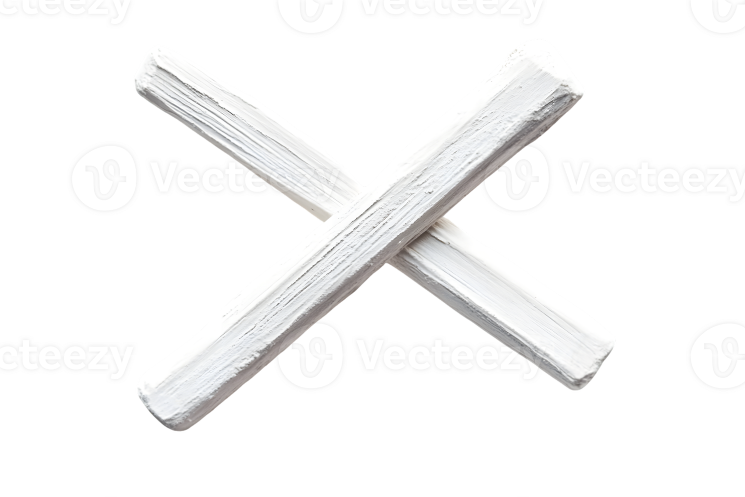 White-Painted Wooden Sticks Forming an X png