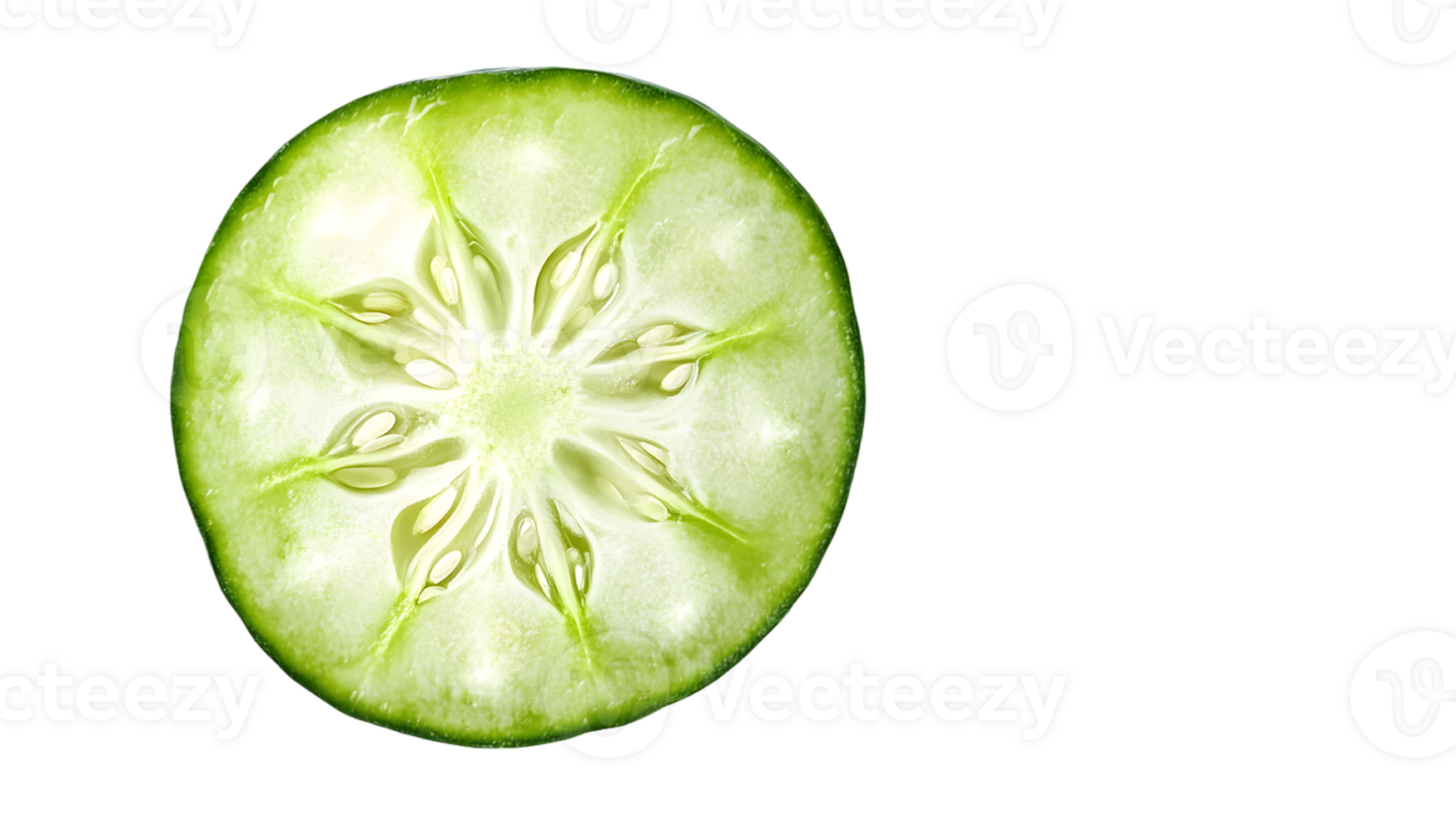 Cross-Section of Cucumber Showing Seeds and Internal Structure png