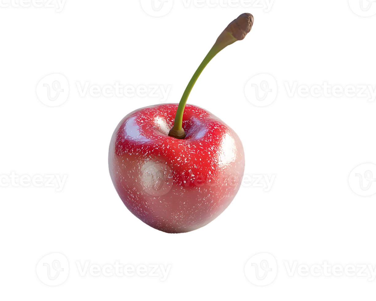 Single Red Cherry with Speckled Texture png
