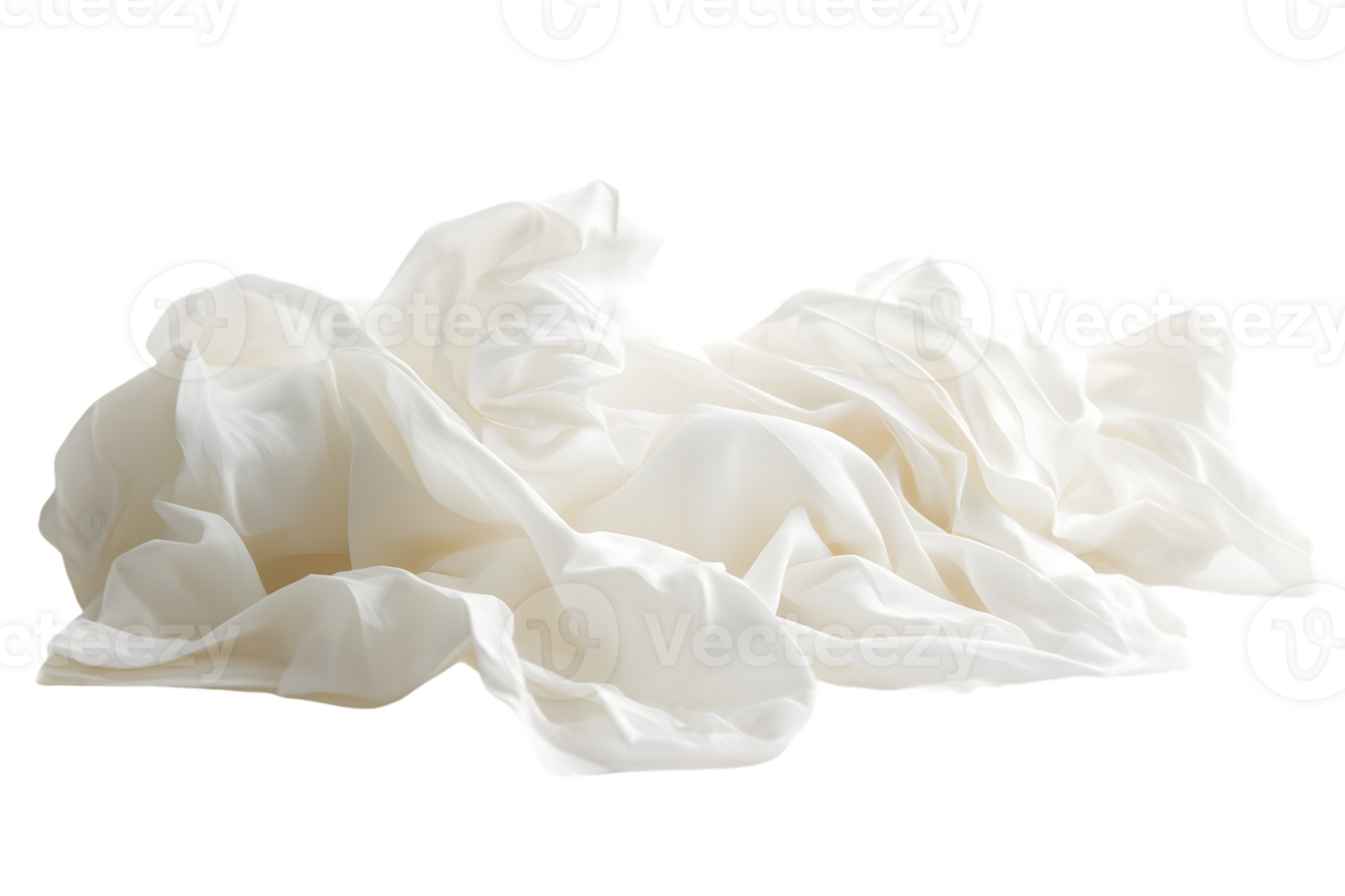 Crumpled Off-White Fabric Pile png