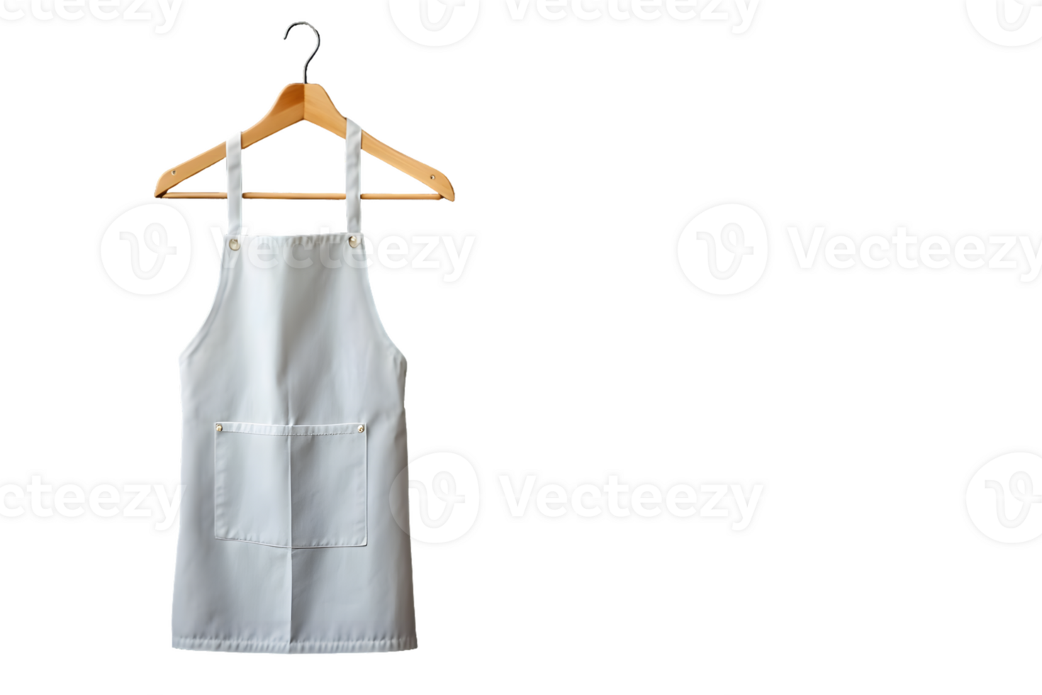 A White Apron on Wooden Hanger png