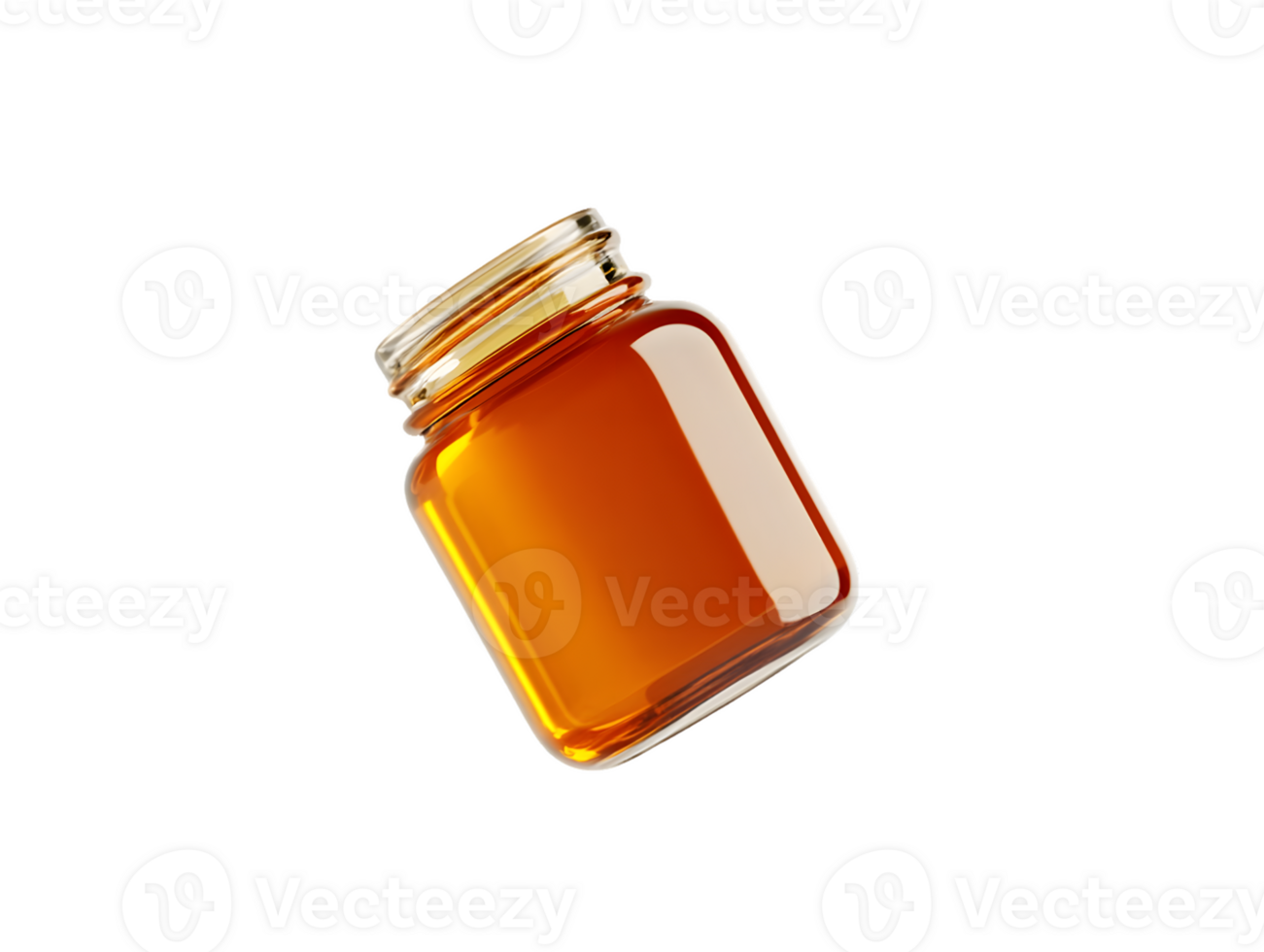 Amber Liquid in Square Glass Jar png