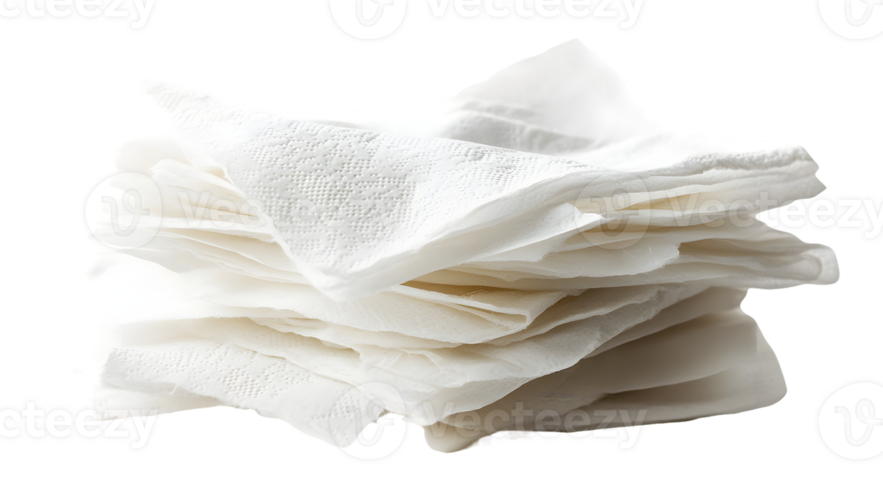 A stack of clean, white napkins arranged neatly. png