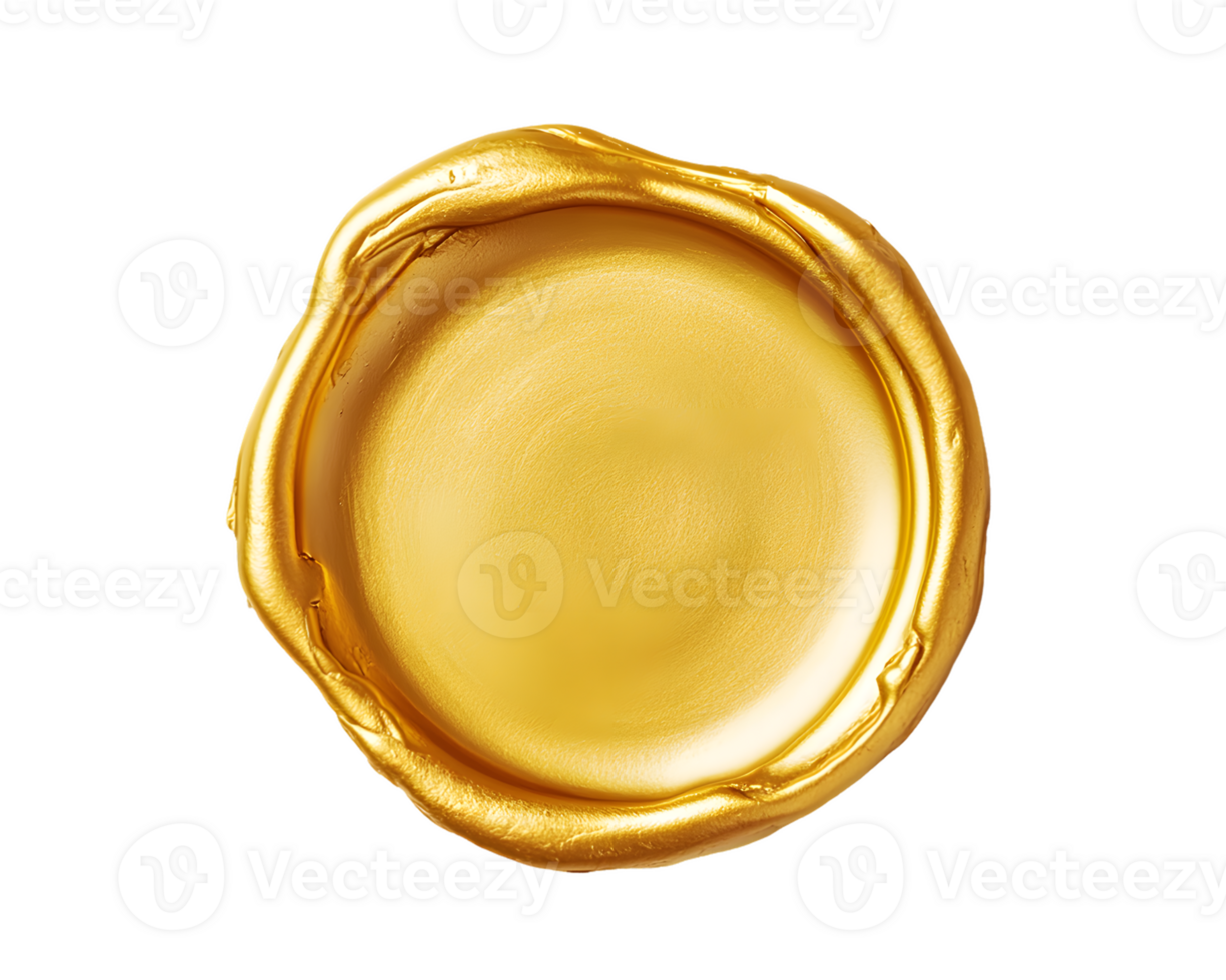Circular Gold Wax Seal Impression png