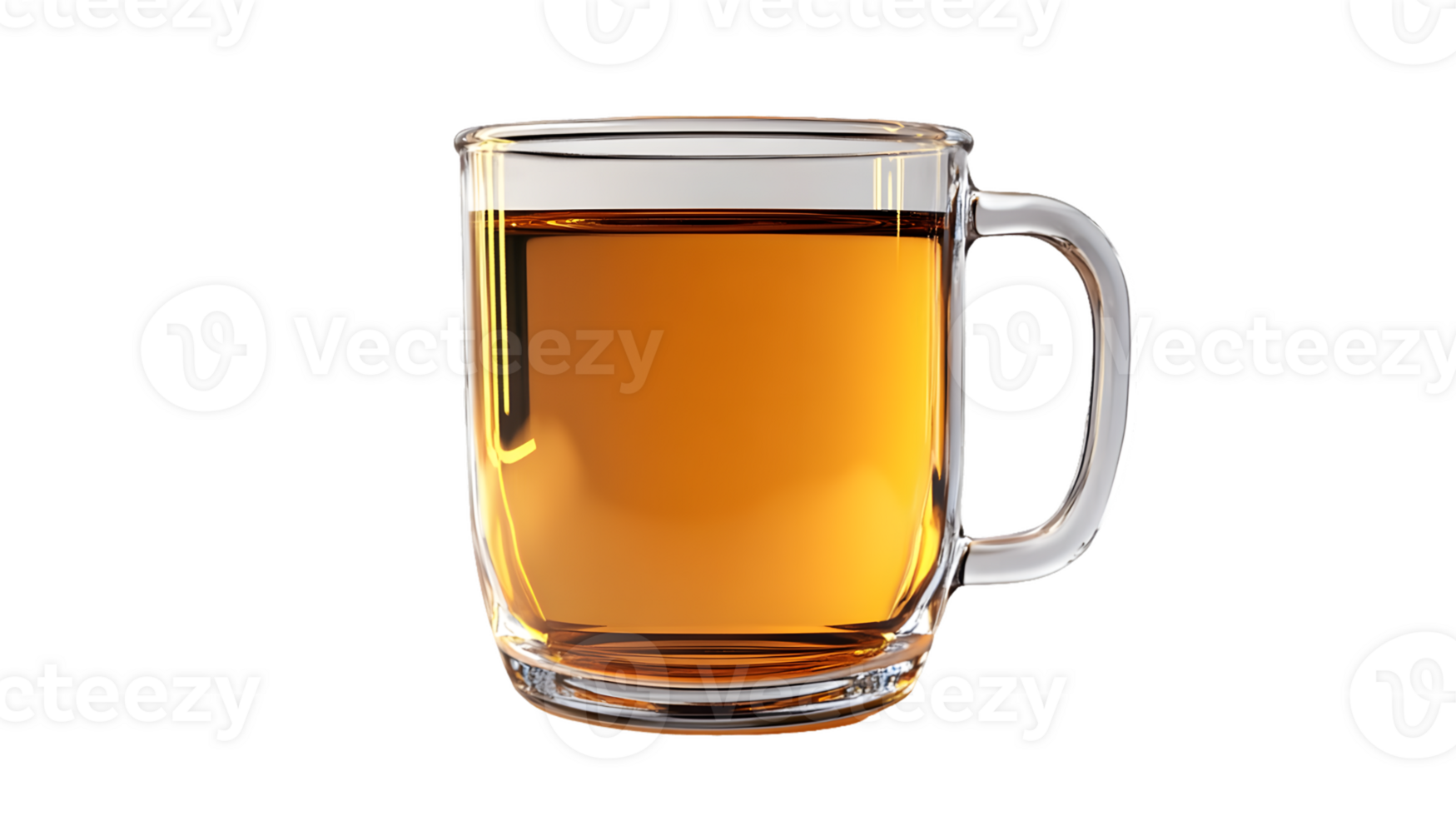 Amber Liquid in Clear Glass Mug png