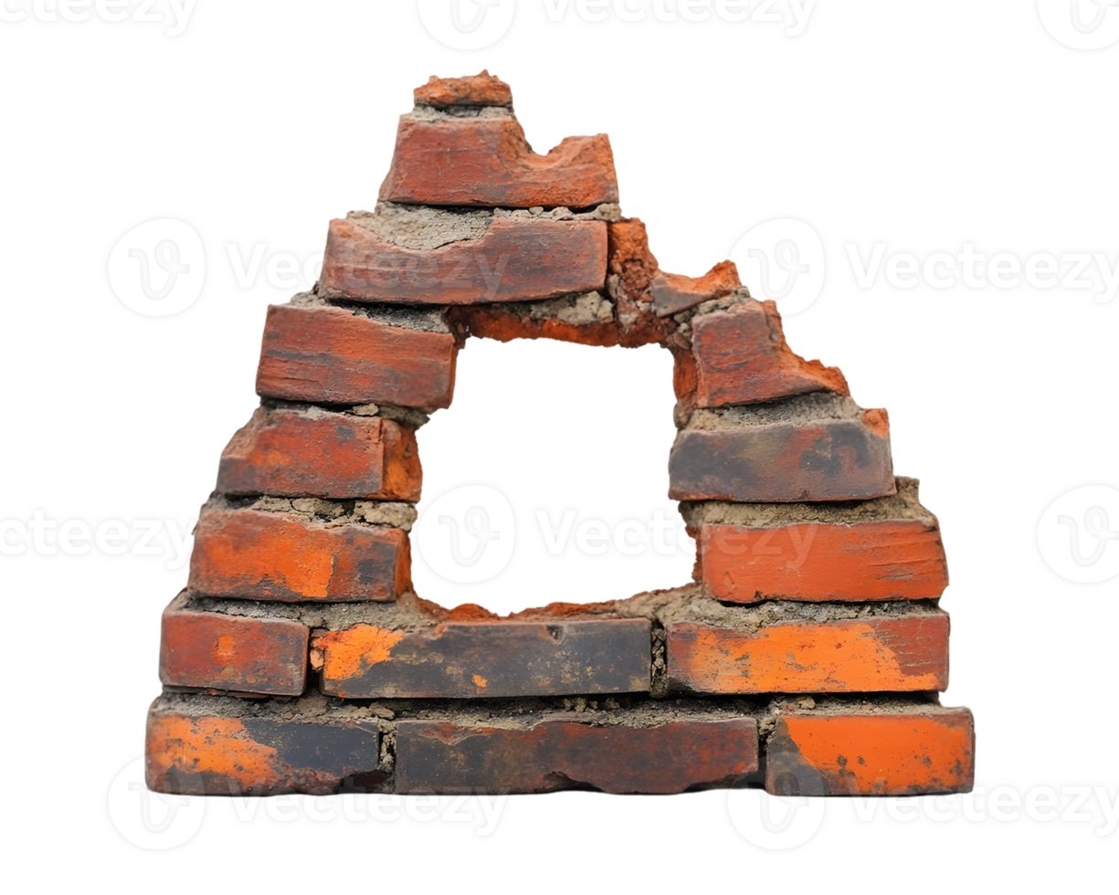 Damaged Brick Wall with Central Aperture png
