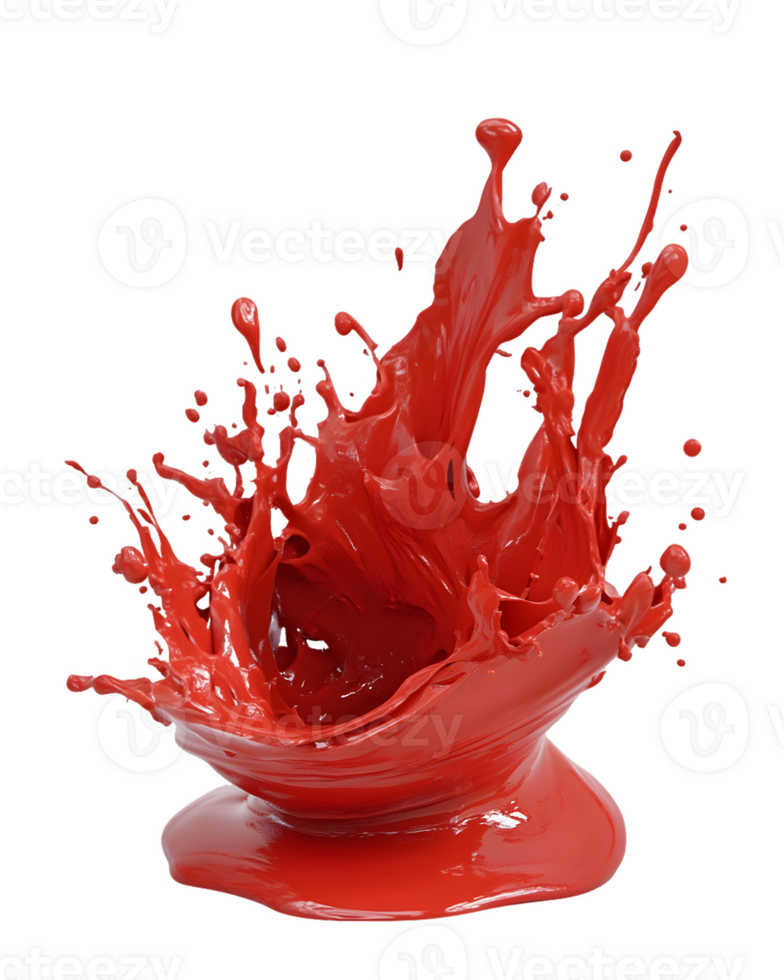 Red Paint Splash on Surface png