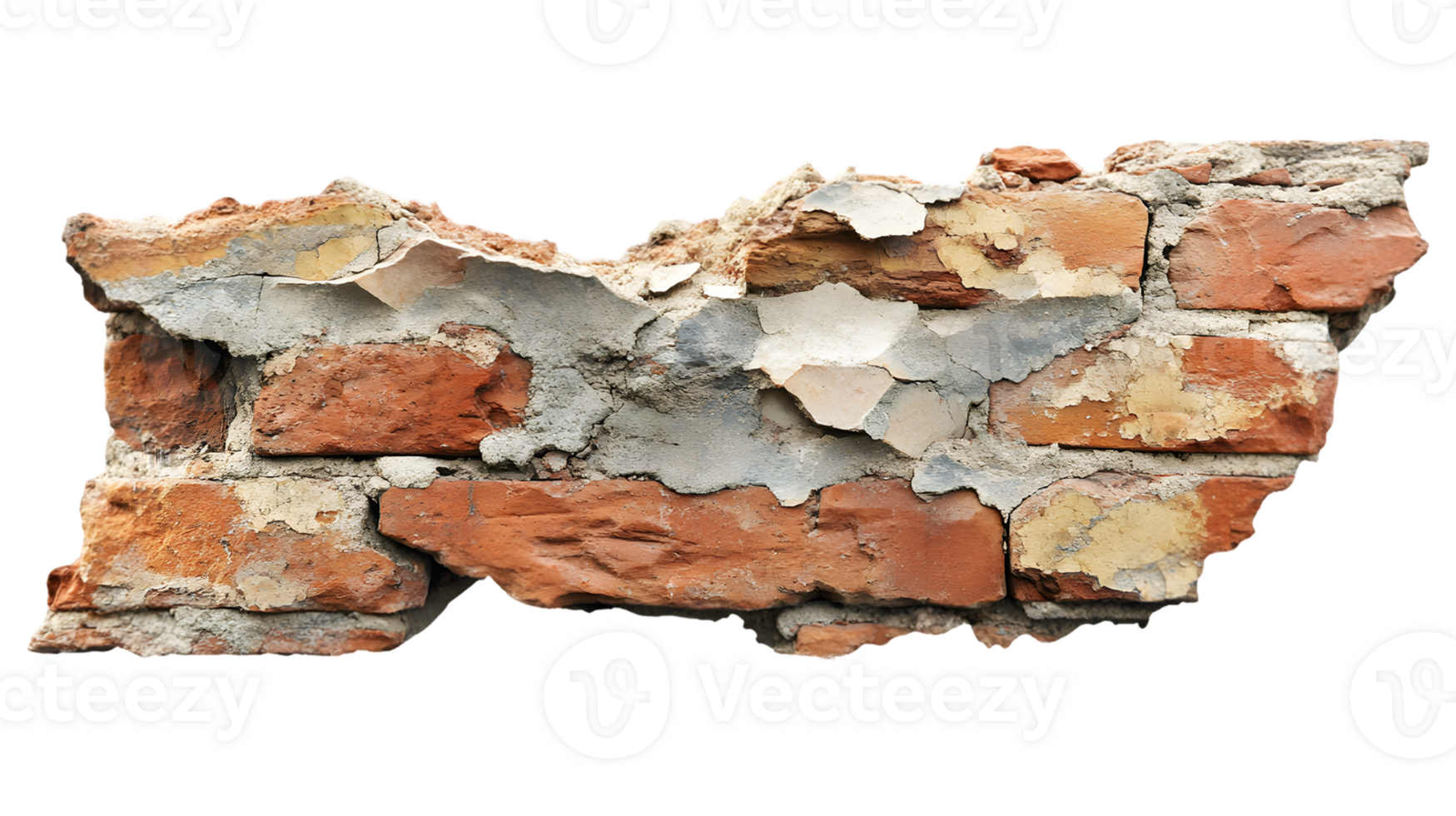 Damaged Brick Wall Fragment png