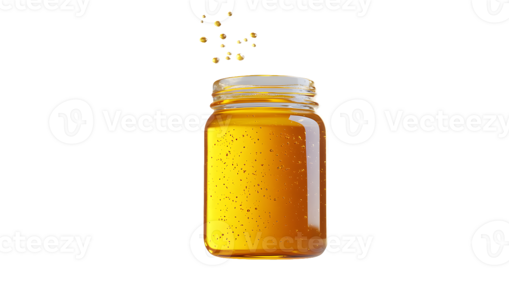 Glass Jar of Honey with Droplets png