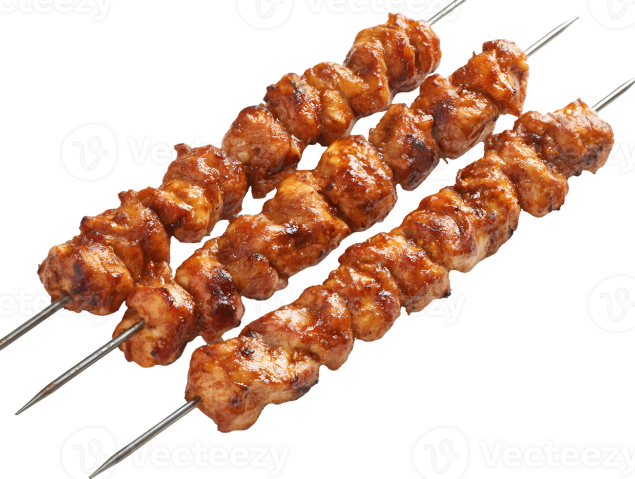 Three Grilled Chicken Skewers png
