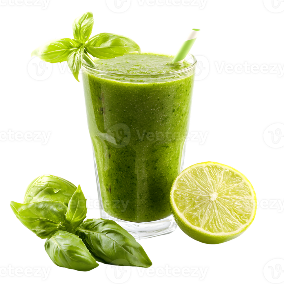 Green Smoothie with Lime and Basil png