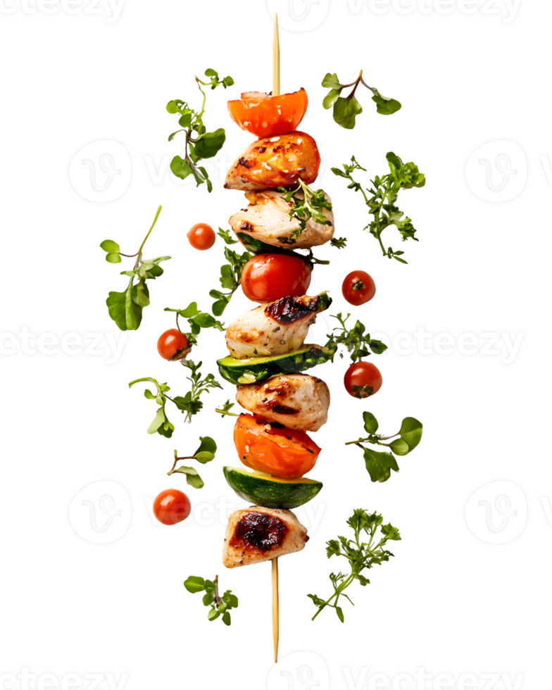 Grilled Chicken and Vegetable Skewer with Herbs png
