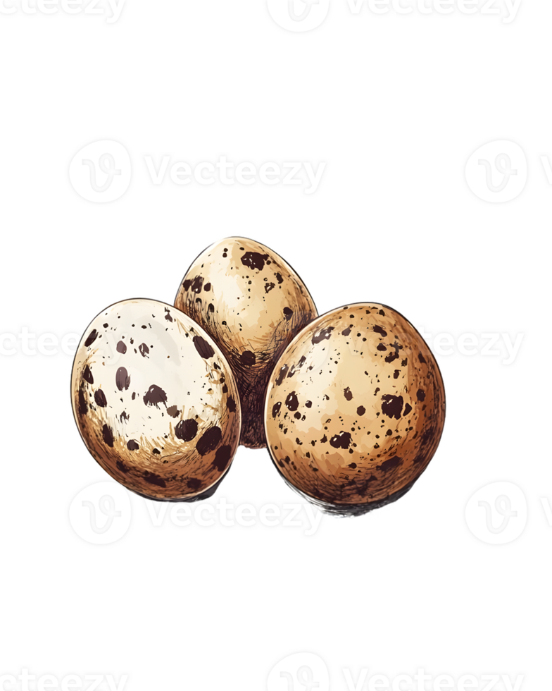 Illustration of Three Quail Eggs png