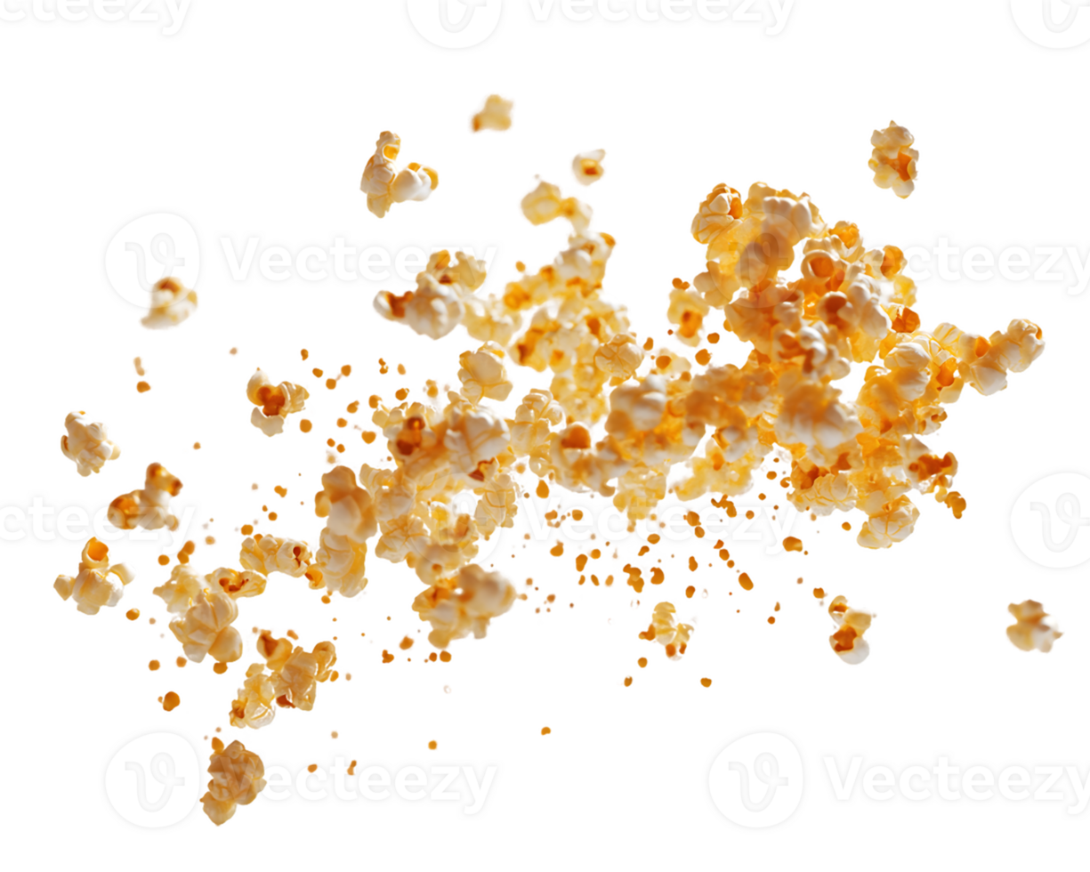 Butter-Flavored Popcorn Kernels in Motion png