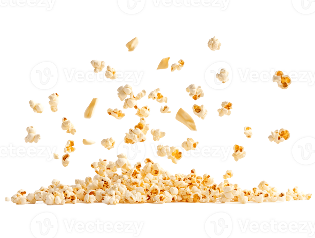 Pile of Popcorn with Airborne Pieces png