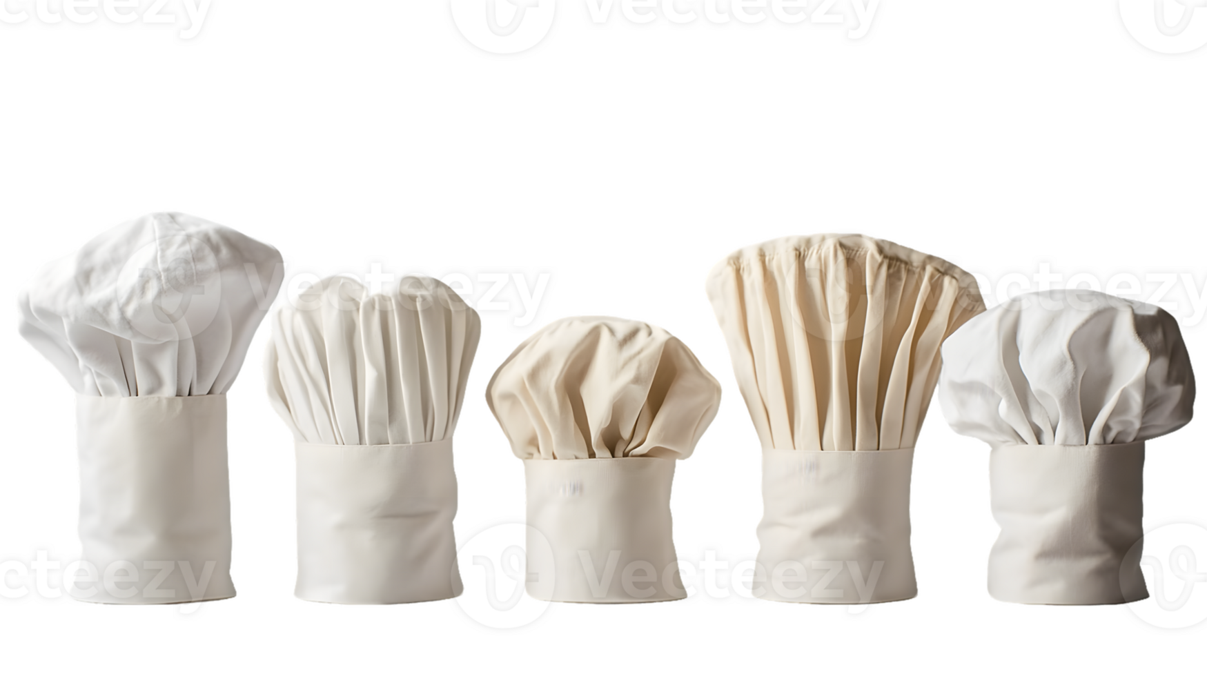 Five Chef Hats Size and Color Variation png