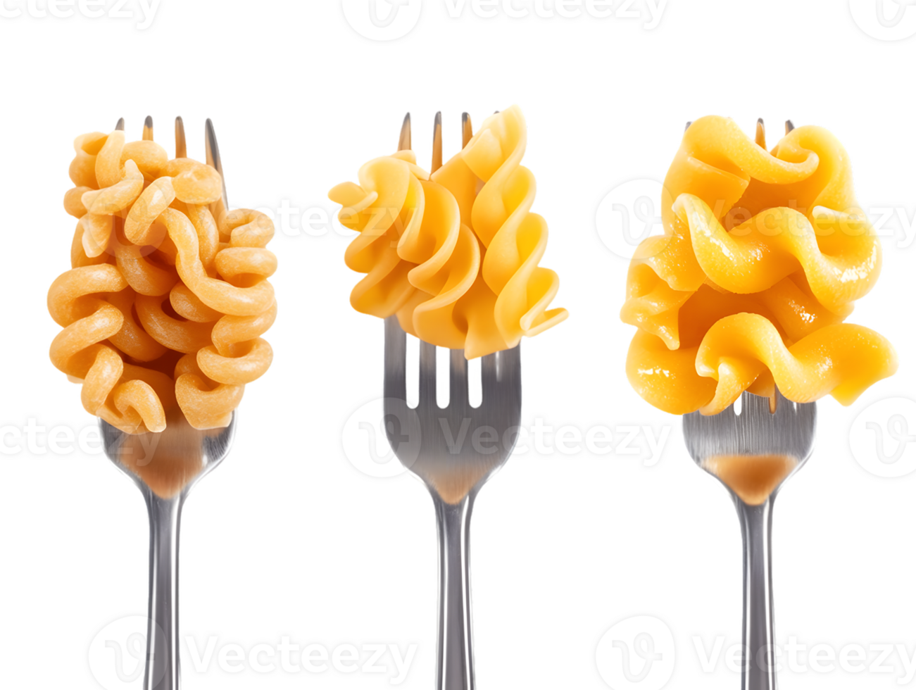 Three Forks of Cooked Pasta png