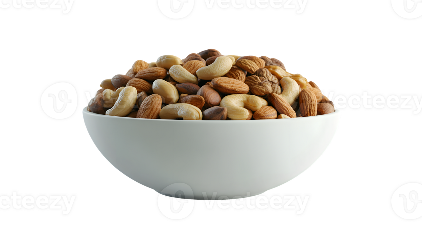 Mixed Nuts in White Bowl png