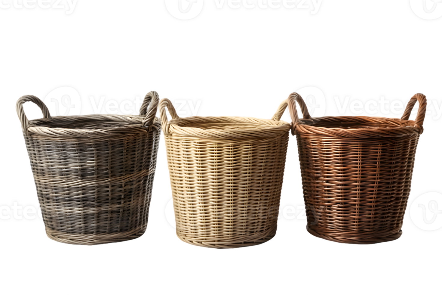 Grey Wash Wicker Storage Basket With Handles - The Basket Company