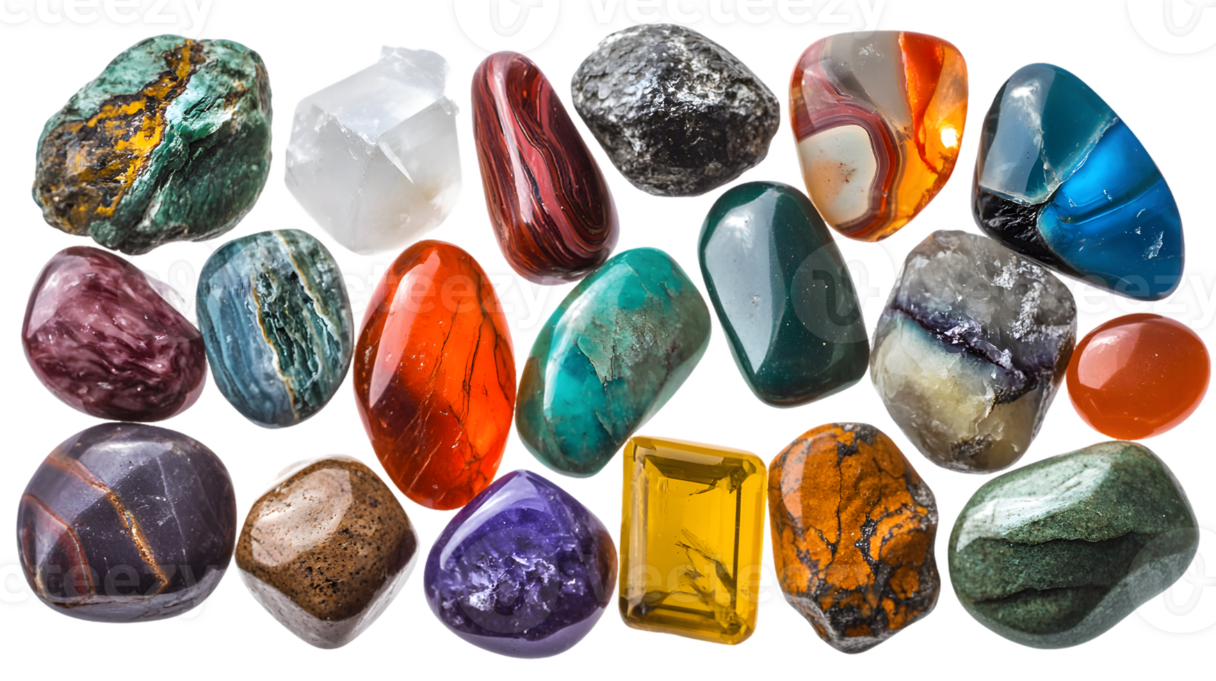 Collection of Tumbled Gemstones png