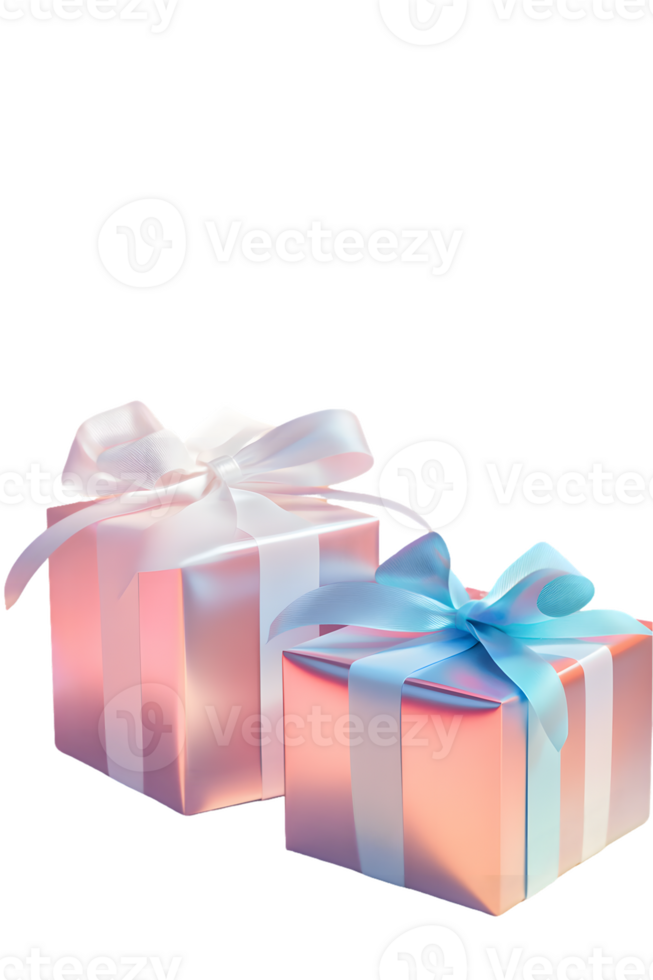 Charming gifts wrapped in pastel colors with elegant ribbons evoking joy and celebration for special occasions or holidays png