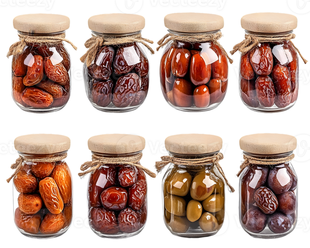 Variety of preserved fruits in glass jars showcasing vibrant colors and rustic burlap lids, highlighting the beauty of homemade delights and healthy snacks png
