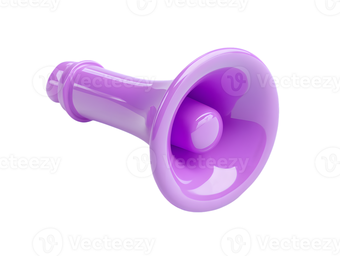 Bright purple toy megaphone with glossy finish bringing fun and playfulness to children's games and activities png