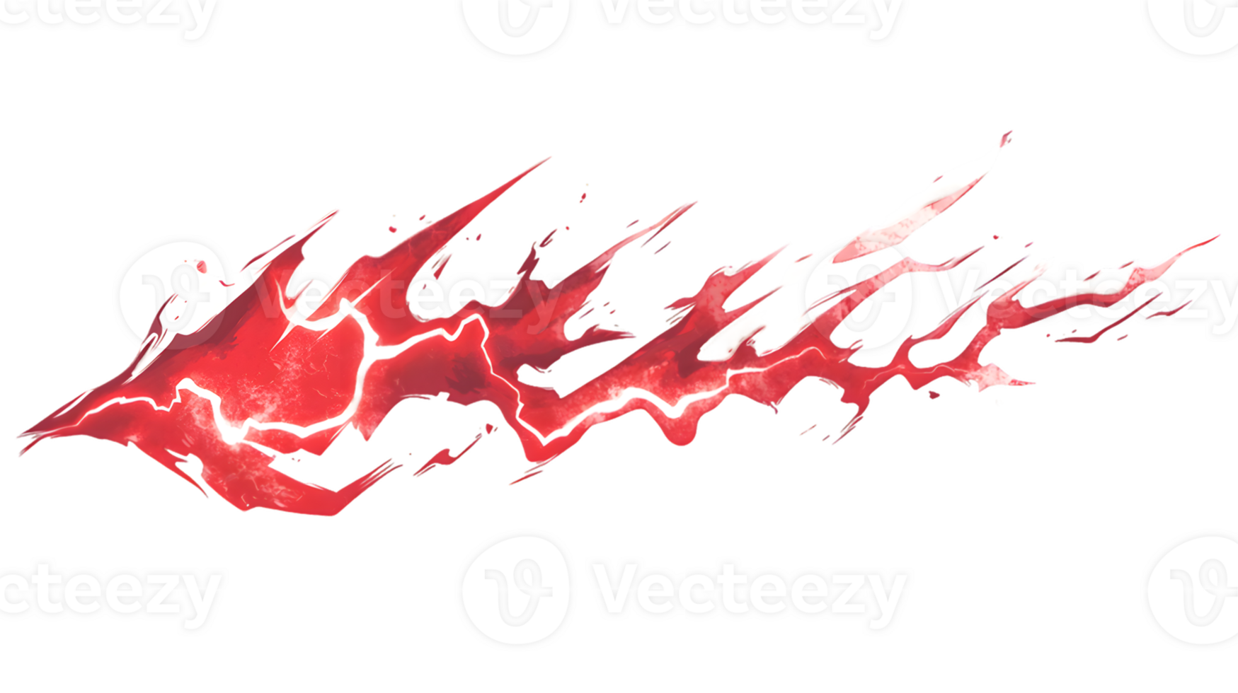 Dynamic red lightning bolts creating a powerful and intense atmosphere of energy and movement in an abstract illustration png