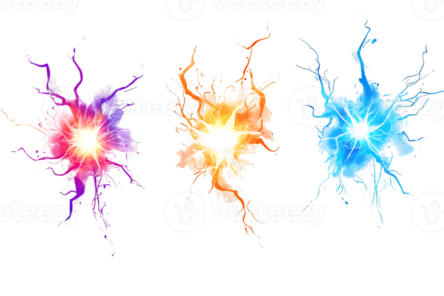 Vibrant color splashes representing energy and creative expression in purple orange and blue conveying motion and dynamism png