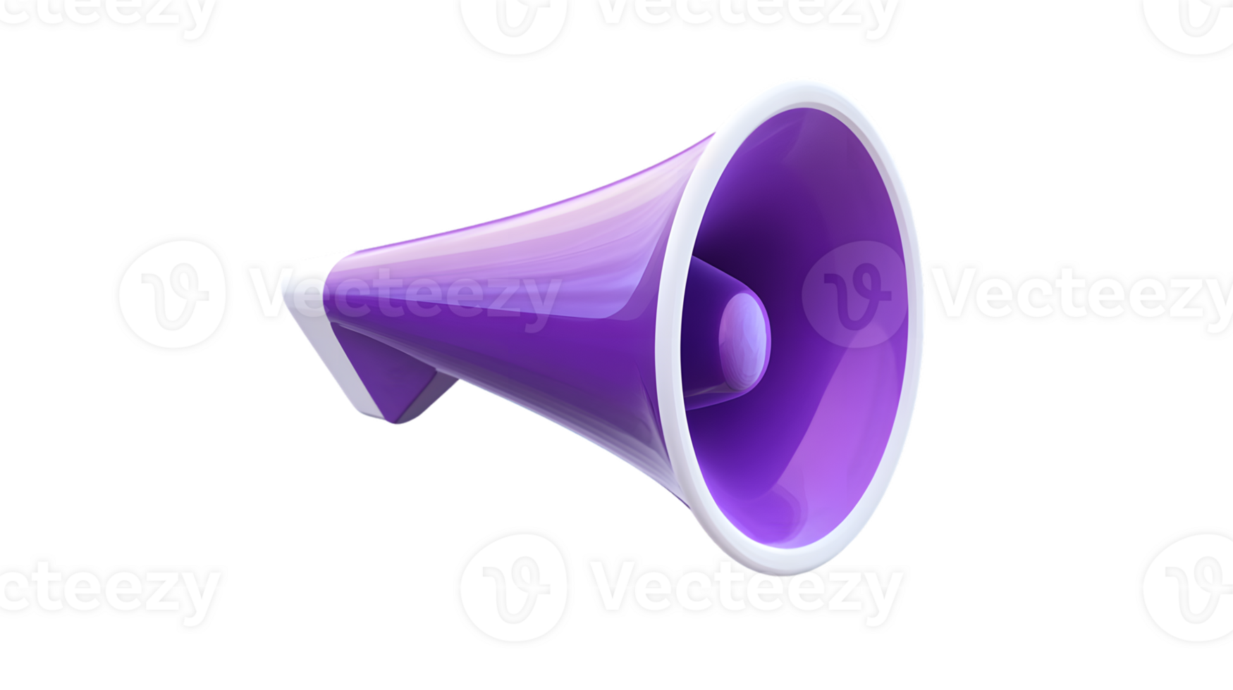 Vibrant purple megaphone designed for amplifying sound and enhancing communication during events and gatherings png